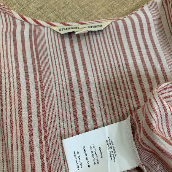 Crimson In Grace Striped Multicolored Oversized blouse relaxed sz small - Picture 10 of 10